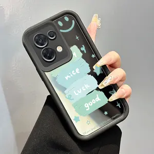 Casing Hp OPPO Reno 8 5G OPPO Reno 8T A1 Pro 5G Reno 8T 5G Case Casing pola Senyum Beruntung Kesing Tahan sidik jari Kasing HP mewah Cesing cermin model baru Silikon Softcase