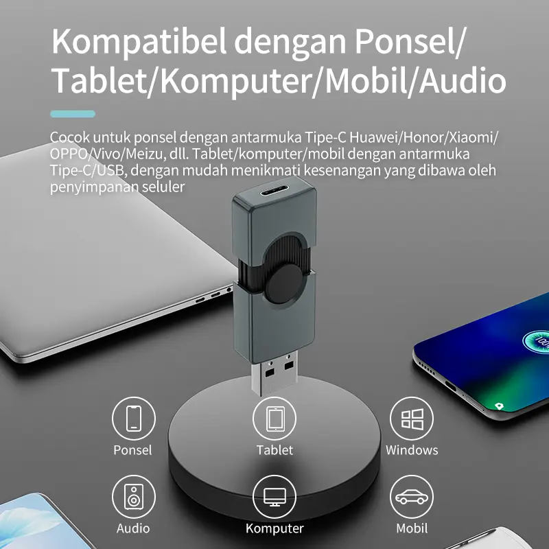 OLYPS Flashdisk OTG Type C  64GB 32GB 16GB 8GB Untuk USB Dual Port Flash Drive High Speed Storage 5