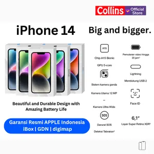 APPLE iPhone 14 128GB 256GB 512GB A15 Bionic CPU 6C / GPU 5C Resmi iBOX GDN DIGIMAP
