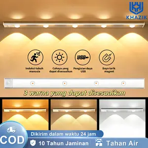 Lampu  Sensor Gerak Magnetic Motion Sensor Lampu Stick Panjang LED/Lampu tidur LED tombol multifungsi lampu belajar lampu lemari portable Biru White Putiih Piastik Merah Saklar Lampu USB Rechargeable Dapur