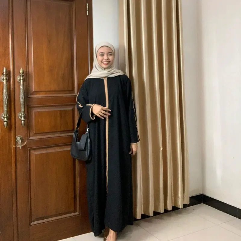 Abaya Aisyah Crinkle airflow premium wanita kekinian formal Muslim Basic Gamis 8