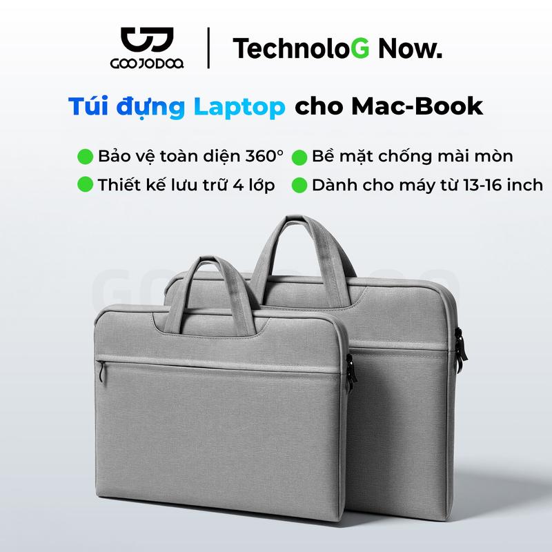 Túi đựng Laptop cho Mac-Book,Bảo vệ toàn diện 360°,Bề mặt chống mài mòn,Thiết kế lưu trữ 4 lớp ,Dành cho máy từ 13-16 inch