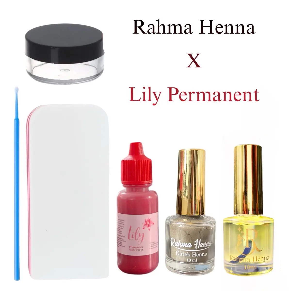 Rahma Henna Red Wine x Lily Nail Henna Permanent