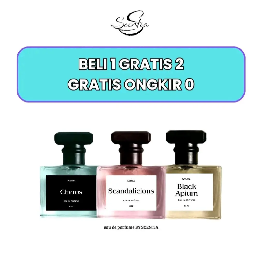BELI 1 GRATIS 2 - [Parfum Pria Wanita 25 Ml] Uniseks Tersedia Varian Aroma [Scandalicious] [Black Apium] [Sauvage] [Versaceros] [Baccarat] [ECocok Untuk Semua Kalangan Wanginya Tahan Lama. Peony Lavender Lemon Licorice Bunga  Orange Elegant Kosmetik