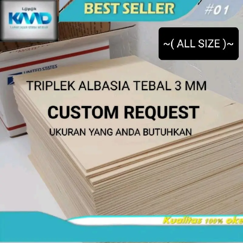 CUSTOM REQUES UKURAN TRIPLEK ALBASIA 3MM DAN 4MM TERIPLEK ECERAN POTONGAN BAHAN TRIPLEK