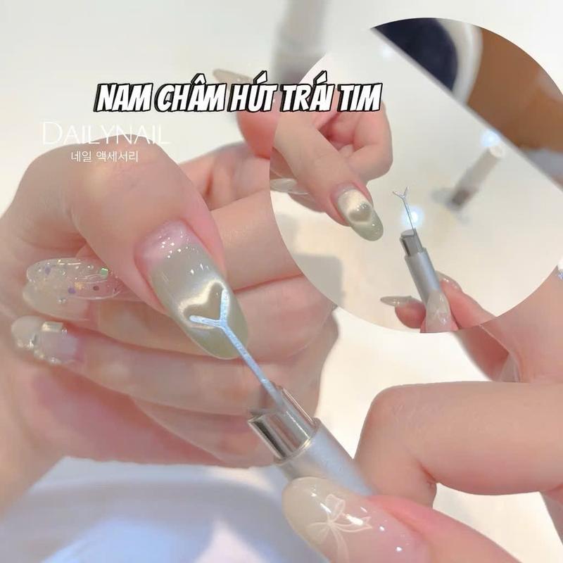 Phụ kiện Nam châm Hút mắt mèo Trái tim 0
