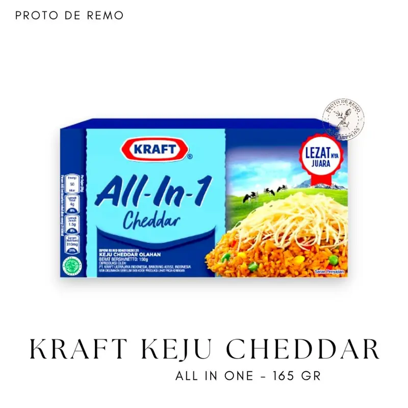 Kraft Keju Cheddar Halal All in One | Plain Cheddar - 2KG & 165GR 3