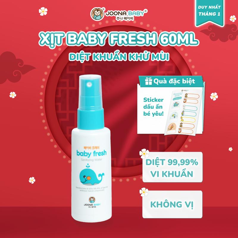  Xịt đa năng Baby Fresh giúp khử khuẩn khử mùi và phòng bệnh cho bé 60ml - JOONA BABY 