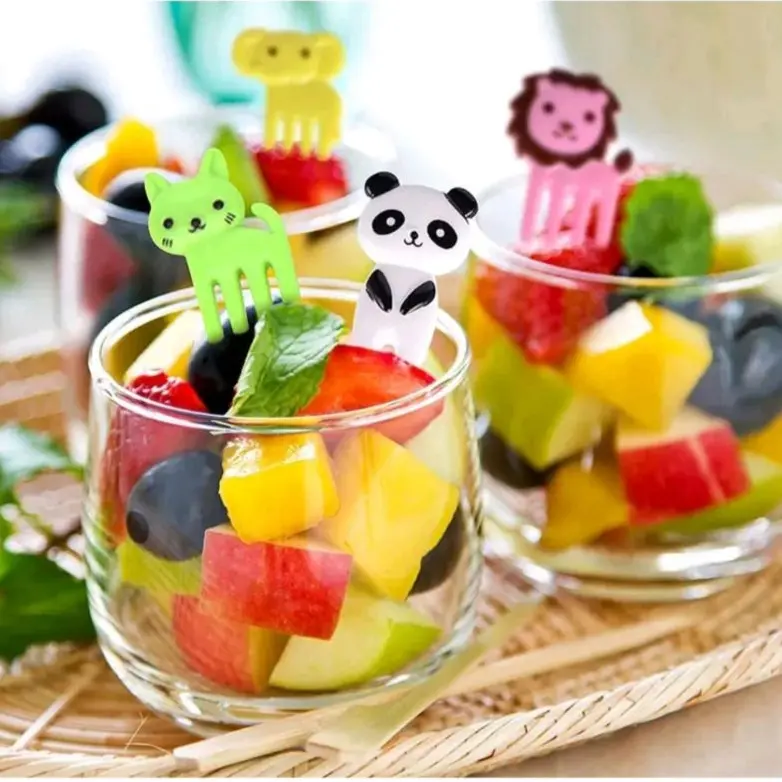 Tusukan Bento Bekal Makan Karakter Garpu Buah Kue Dessert Motif Lucu Anak-anak 1