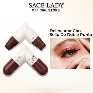 SACE LADY Carimbo Delineador Duplo Líquido A Prueba de Agua y Manchas para Ojos Izquierdo y Derecho Ideal para Principiantes