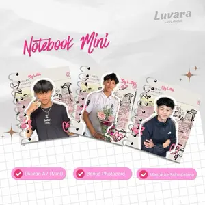 Luvara Notebook Catatan Mini A7 Tema GSKY PINK CUTE Bisa Masuk Saku Bonus Photocard Idolamu Ukuran Mini