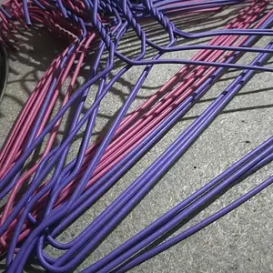 [PROMO HEMAT ISI 50 PCS]Gantungan Baju Besi Warna-warni Anti Karat Hanger Baju Kuat Awet Dilapisi PVC Tebal Panjang 40CM