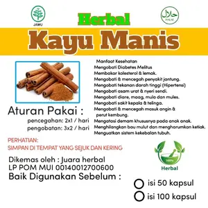 Kayu Manis Kapsul – Stabilkan Gula Darah & Tingkatkan Metabolisme | Aman Tanpa Bahan Kimia