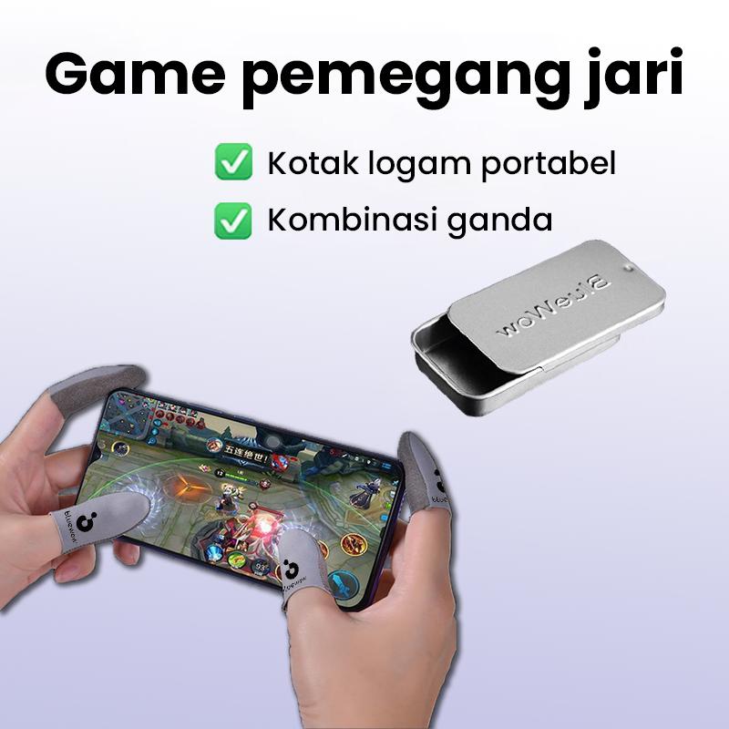 BlueWow Permainan Sarung Jempol Aksesoris Game Free Fire & Mobile Legends & PUBG 3d Ultra-thin 0.3mm Conductive Silver Fiber Fabric Smooth And Uninterrupted Sweat-proof Gaming Finger Gloves finger  game Wireless  Gamepad Joystick