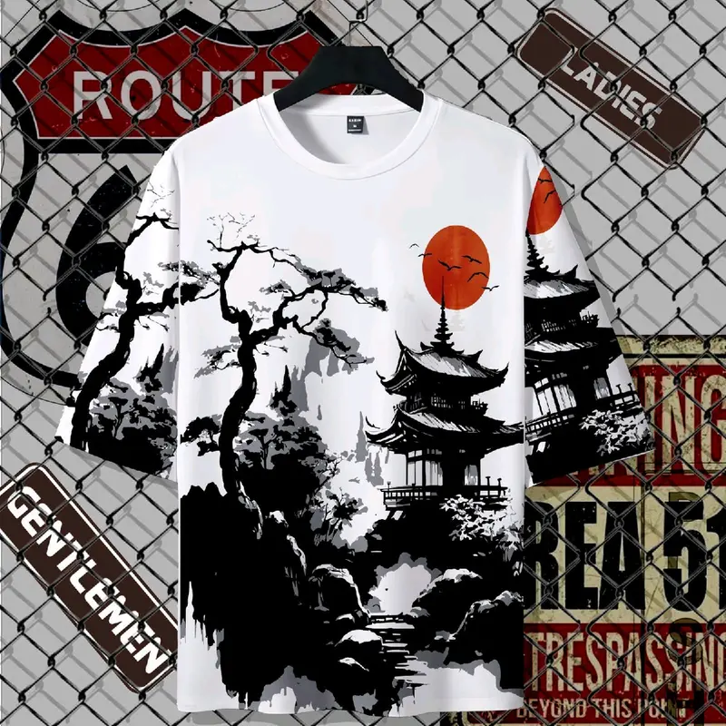 kaos cowok lengan pendek terbaru/kaos oblong full print/kaos murah/kaos cowok 2024/baju distro pria kaos jepang 0