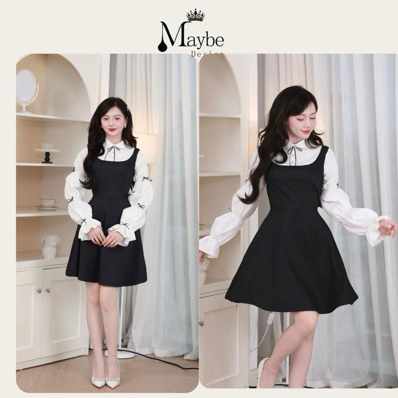  Đầm Phối Nơ Tiểu Thư Tone Dáng Tặng kèm nơ  Tặng Quần Bảo Hộ  