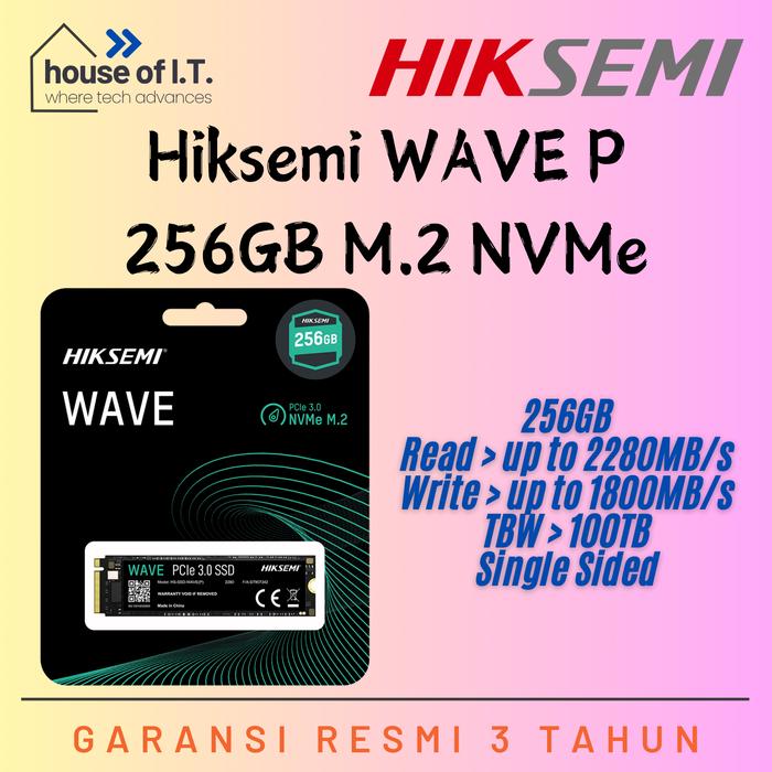Gambar SSD NVMe 256GB Hiksemi Wave P 256GB PCIe 3.0 - Garansi Resmi 3 Tahun - SSD Hiksemi 256GB NVMe - SSD NVMe 256GB Termurah dari House Of IT Kota Administrasi Jakarta Pusat Tokopedia