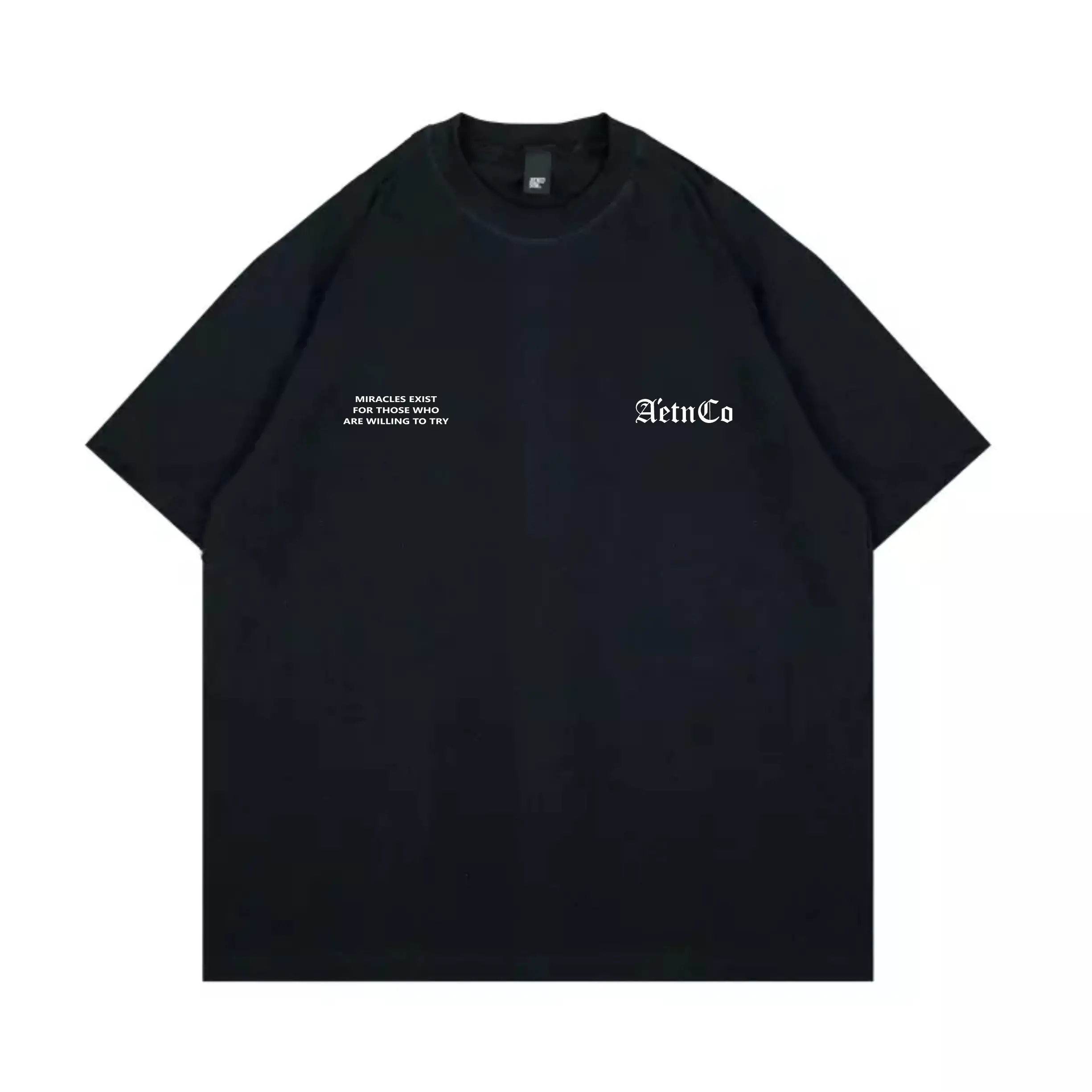 Tshirt Boxy Starboy Miracles Black Cotton 24s Reflektif | Nyala | AETN