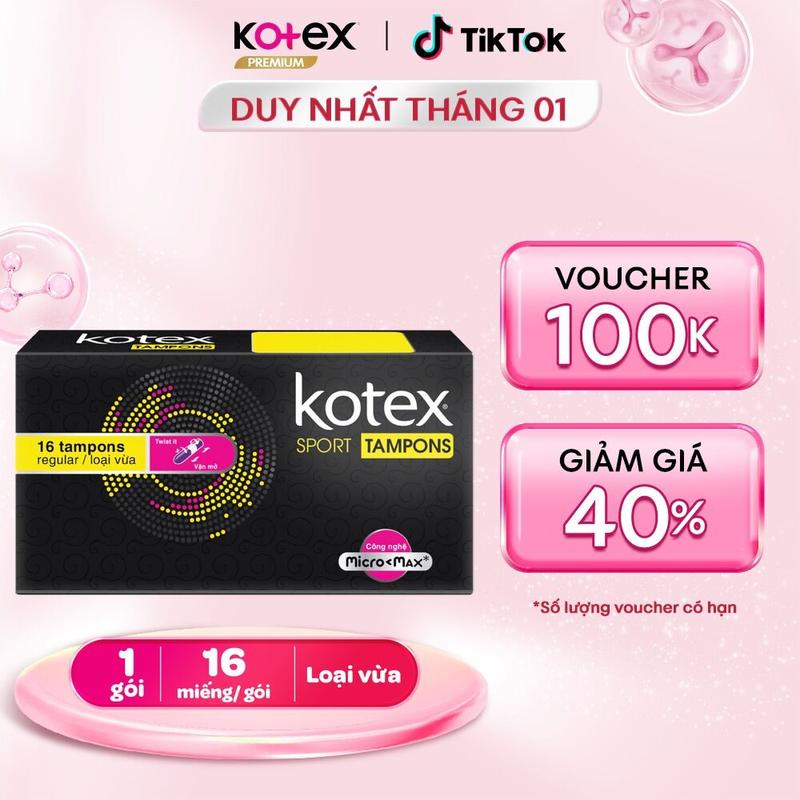 QUÀ TẶNG HOT 1 gói băng vệ sinh nữ Kotex Tampon dạng nút loại vừa 16 cái gói Siêu tiện lợi an toàn ban ngày siêu thấm hút bvs kinh nguyệt nhiều miễn phí vận chuyển bvs chính hãng tampon.