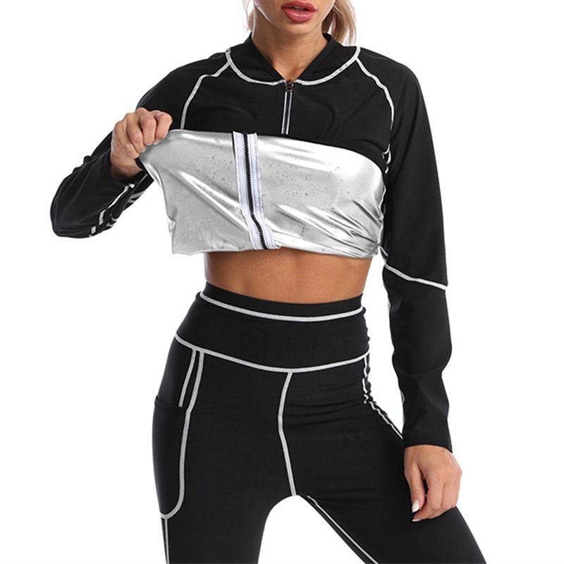 Product Introduction of Sauna Suit Set Sweat Suit for women Long Sleeve Zipper Shirt and Leggings for Comfort and Performance Workout Top Slimming Sauna Shirt Weight Loss Compression fast sweating track suit Gym Weightlifting Running Fitness Cycling Yoga Pilate 9
