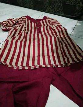 Product Review of SETELAN SALUR LD 110 120 130CM XL XXL SETELAN KATUN RAYON TWILL 116554 - SET MOTIF SALUR WANITA jumbo soft peach murah Baju Celana Kancing from i**h 2