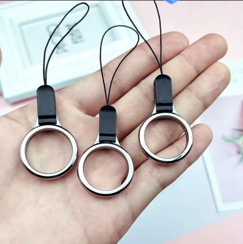 หัวเข็มขัดแหวนสลิงนิ้วสั้น สไตล์ unisex สากล เหมาะสำหรับโทรศัพท์มือถือ ไดรฟ์แฟลช พวงกุญแจ พร้อมหัวเข็มขัดแหวนสลิง