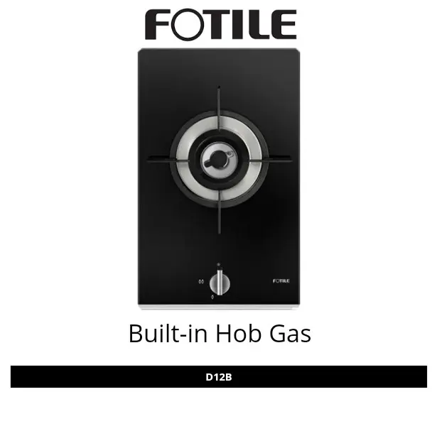 Kompor Tanam Gas 1 Tungku FOTILE/Built-In Hob type D12B Baterai Include free Installasi