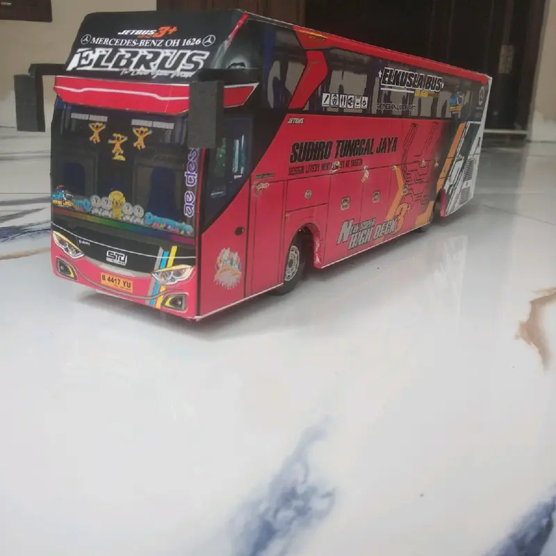 Miniatur Bus Sudiro tunggal Jaya merah remote control+ telolet 2