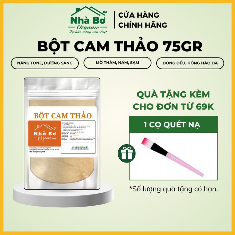 Bột Cam Thảo 75Gr, 150Gr, 250Gr và 500Gr | Nhà Bơ Organic - Nâng Tone, Dưỡng Trắng Cho Da Mặt và Body