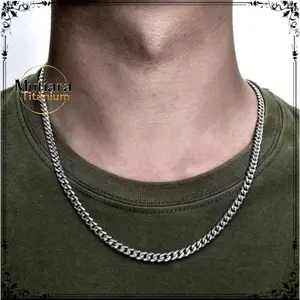 KALUNG RANTAI TITANIUM HIP HOP KOREA STYLE ANTI KARAT PRIA DAN WANITA/KALUNG RANTAI 3mm