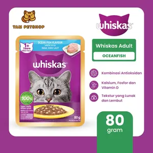 Whiskas Adult Ocean Fish Makanan Kucing Basah Pouch 80gr