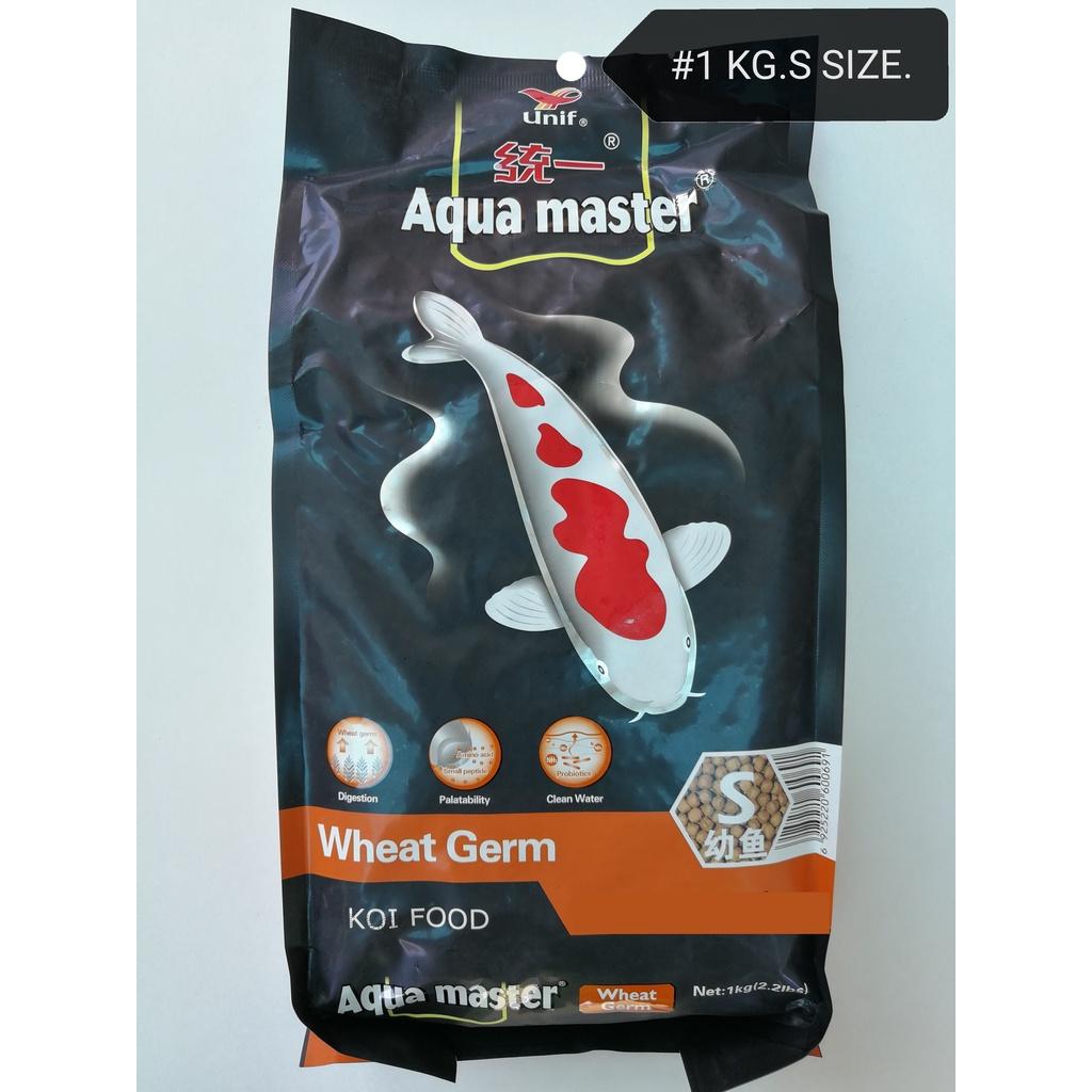 Unif Aqua Master Koi S 1kg Wheat Germ Fish Food Feed Aquarium Pond Makanan Ikan Akuarium Kolam