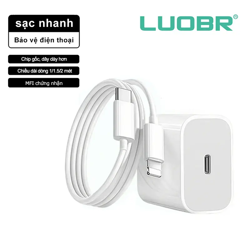 Sạc nhanh PD20W/35W/45W -Cáp sạc (1m/1.5m/2m)-Củ sạc - Chống gãy đứt Bảo vệ thiết bị Công nghệ PD an toàn- Cho i6-i14