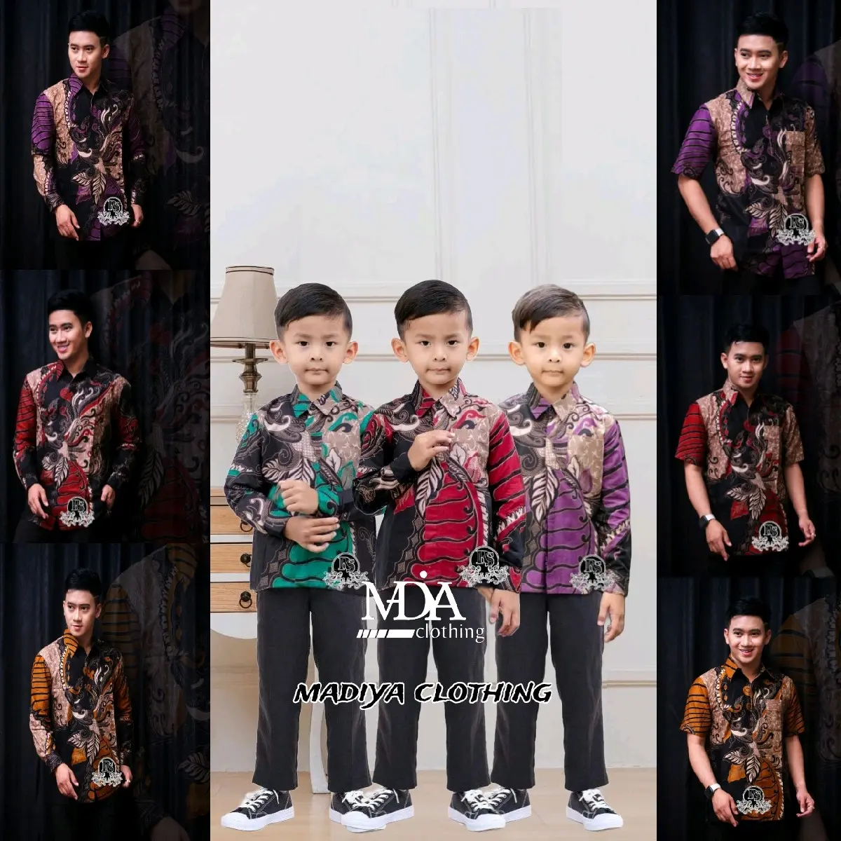 Couple Batik Ayah dan Anak Motif Sangkuriang Marun Hitam Hijau Navy Baju Batik Pria Terbaru Kemeja Batik Pria Lengan Panjang Size M L XL XXL hem seragam Tunik Katun
