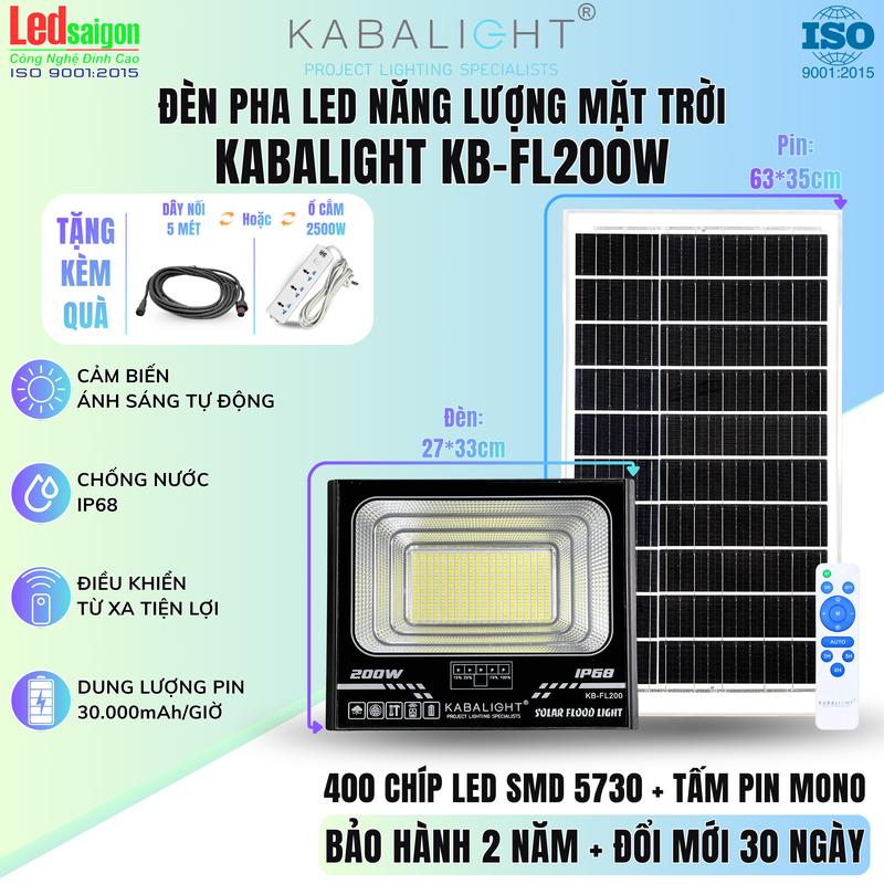  ĐÈN PHA LED NĂNG LƯỢNG MẶT TRỜI KB-FL200W TẤM PIN MONO ÁNH SÁNG TRẮNG IP68 BẢO HÀNH 24 THÁNG TIẾT KIỆM ĐIỆN. 