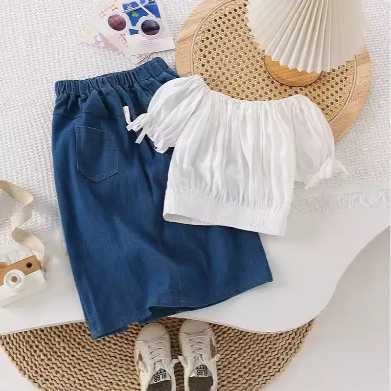 Setelan Anak Perempuan Crop Top + Rok Jeans Sabrina 1