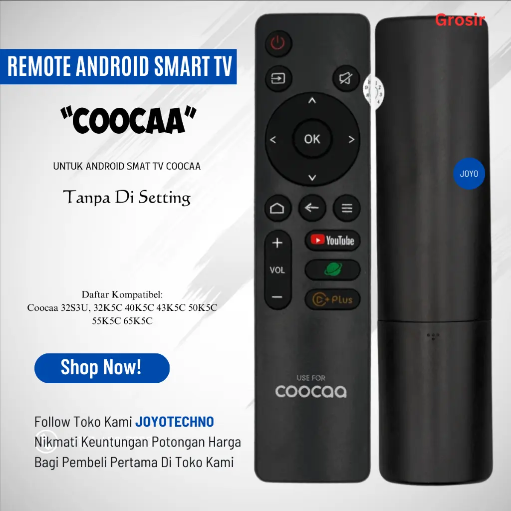 (ORI) Remote TV Coocaa Android Smart TV 32S3U 40S3U 43S3U 32Z72 40Z72 32SS7G 40S7G Lcd