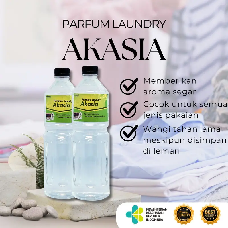 Parfum Laundry Akasia atau Pewangi Pakaian Kemasan 1 Lt Sudah Terdaftar Kemenkes 0