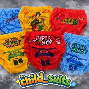 12 Pcs cd anak karakter superhero lembut tidak menyenangkan iritasi Cd / sempak anak satu lusin lembut cd cowok Nyaman