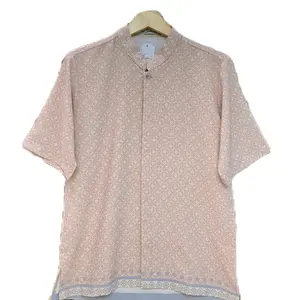 Koko Nazla Pria Muslim By Jelita Bahan Barbara Crepe Desain Kancing Berkerah Lengan Pendek Adem