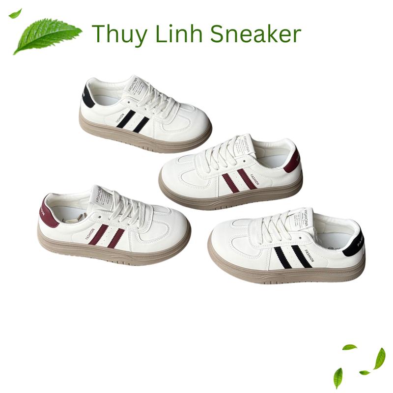 Giày Kẻ 2 Sọc Nữ Mềm Dẻo Gót Đen Gót Đỏ Cao Cấp - Thương Hiệu Uy Tín