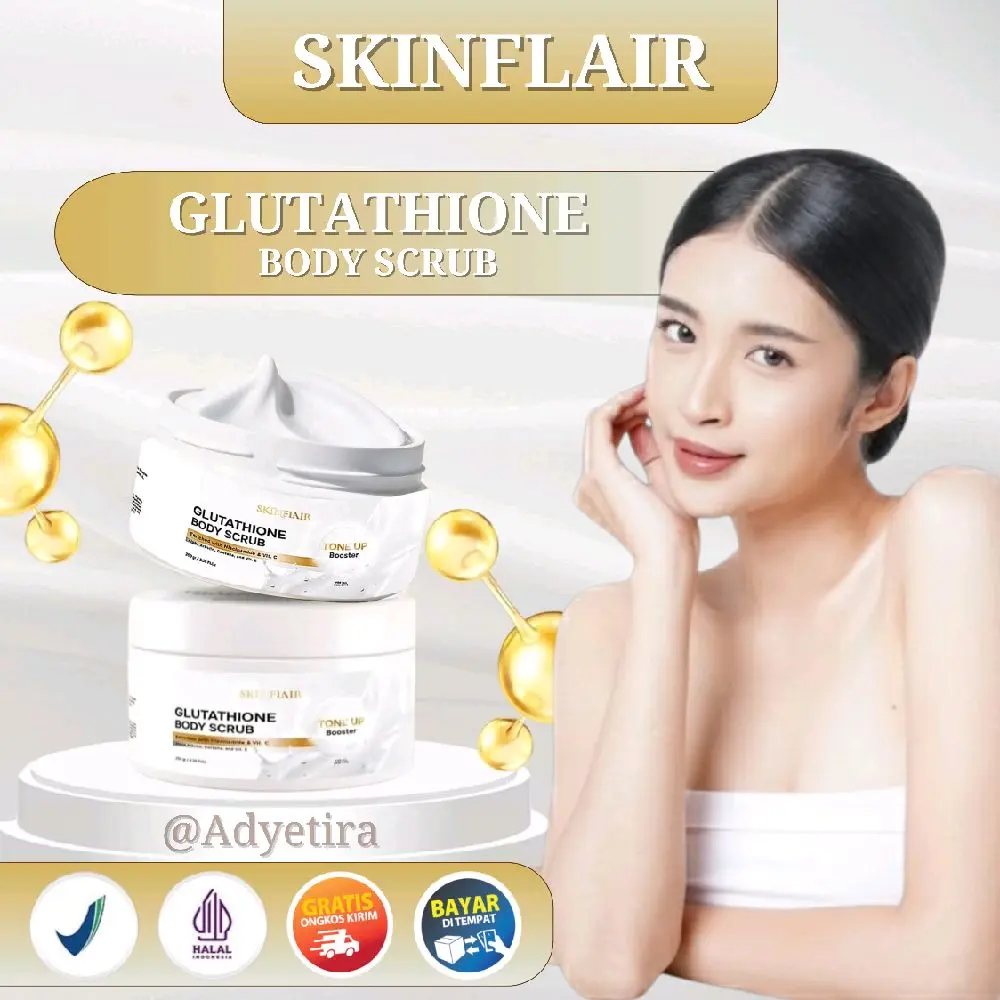 SKINFLAIR Glutathione Body Scrub Tone Up Booster Mencerahkan Kulit - Shop