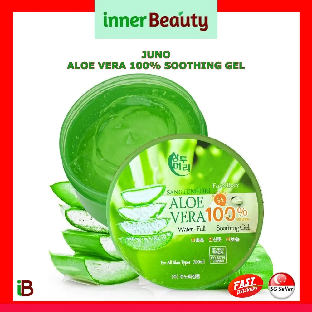 Juno Aloe Vera Gel 100% Soothing Gel 300ml for face and body Moisturizer Skincare Moisture Hydrating
