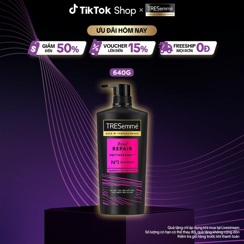3 FS Dầu Gội TRESemmé Bond Repair Peptidebond+ Cho Tóc Hư Tổn Do Tạo Kiểu Giúp Ngăn Gãy Rụng 640g