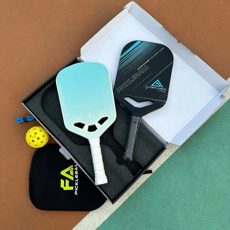 Vợt Pickleball Jusain FA Carbon T700 Full Carbon đúc nguyên khối chắc chắn cao cấp - Vợt Pickleball Cho Người Mới Chơi, Vợt Pickleball Thiên Tấn Công Cho Cả Nam Nữ (Tặng Bóng Túi Bảo Vệ Vợt và Quấn Cán)