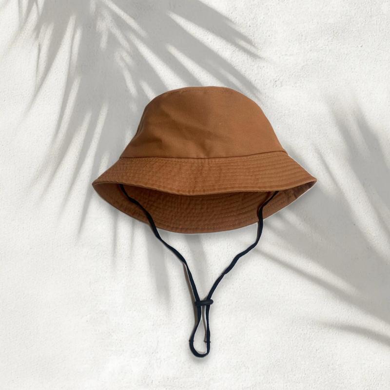 Topi Bucket Hats Anak Polos Bolak-Balik bahan japn drill model Korean Style unisex cwe/cwo termurah Fashion 7