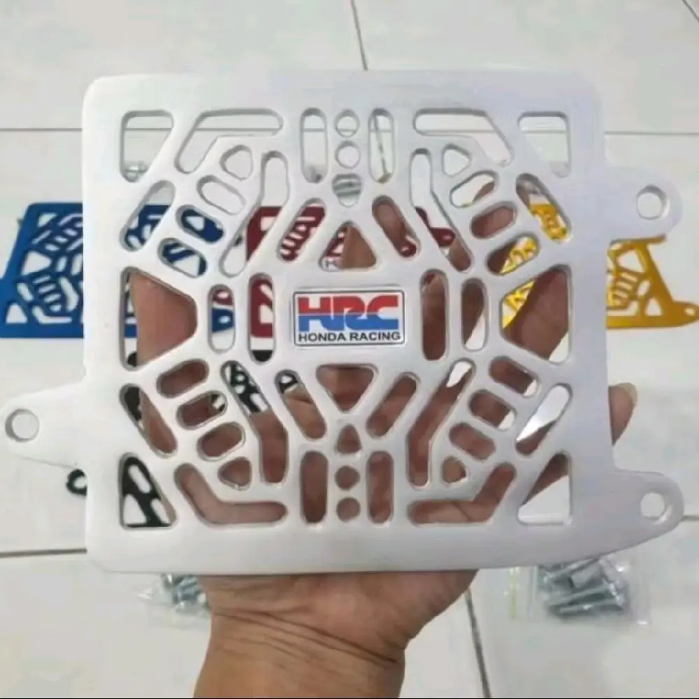 Cover Radiator HRC/Cover pelindung Radiator motor Honda Vario 125/150 Old/new PCX 150 Adv Motif Laba laba Full almunium Free baut