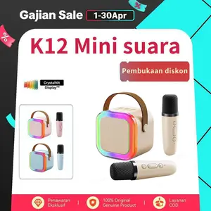 「DayaHidup」[COD] Mini Karaoke Speaker K12 Speaker Microphone Karaoke Set Bluetooth Mini Full bass Portable sound kecil