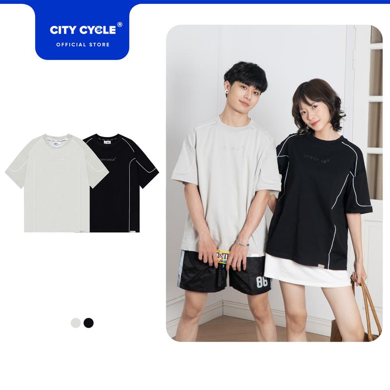  Áo Thun Local Brand Contours City Cycle cotton form rộng Cổ Tròn Menswear oversize nam nữ 2 màu Đen Ghi Nhung Ong 
