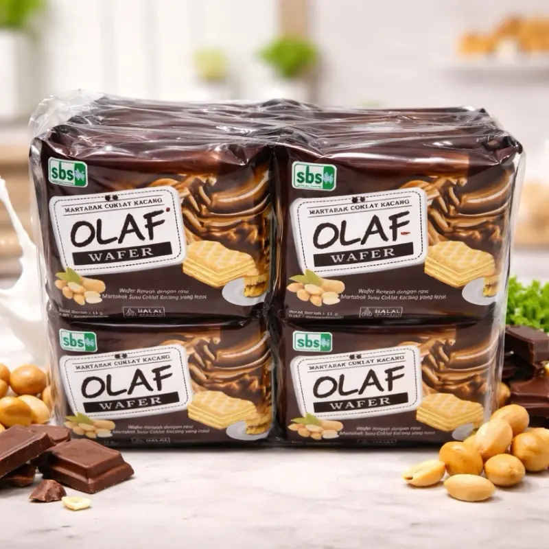[Isi 40 pcs] Wafer/Waffle Chocolate, Klepon, pisang cokat dan pisang susu! food makanan cemilan manis kering murah